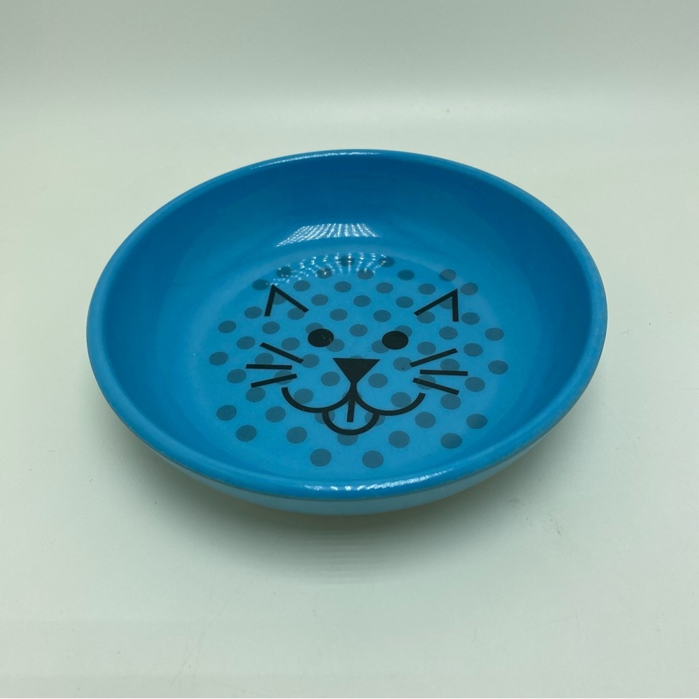 ecoware Blue Melanine Cat Dish With Rubber Bottom